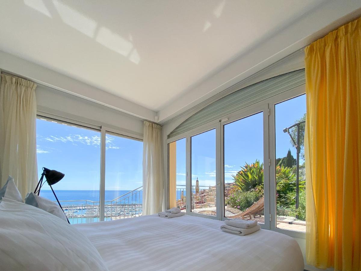 Villa L'Ensoleillee Vue Panoramique Mer, 250 M De La Plage Et Du Centre Ville Menton Exterior foto