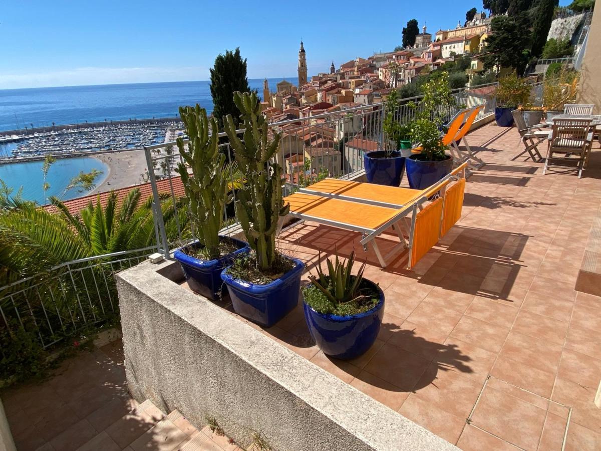 Villa L'Ensoleillee Vue Panoramique Mer, 250 M De La Plage Et Du Centre Ville Menton Exterior foto