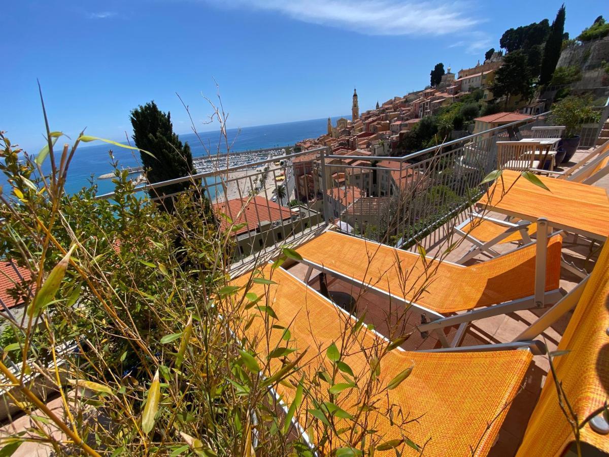 Villa L'Ensoleillee Vue Panoramique Mer, 250 M De La Plage Et Du Centre Ville Menton Exterior foto