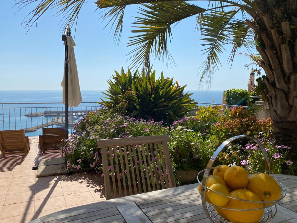 Villa L'Ensoleillee Vue Panoramique Mer, 250 M De La Plage Et Du Centre Ville Menton Exterior foto